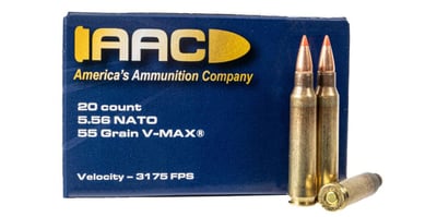 AAC 5.56 NATO 55 Grain V-Max w/ Cannelure 20rd Box - $10.99 