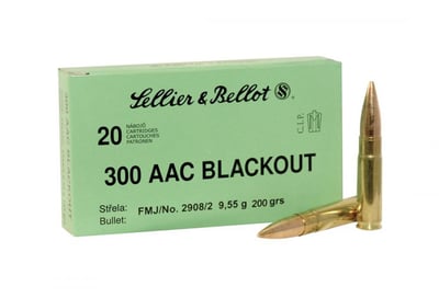 Sellier & Bellot 300 AAC Blackout 200gr FMJ Sub-Sonic Ammunition 20rds - SB300BLKSUBA - $9.99