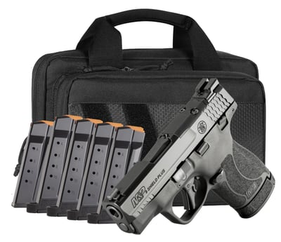 S&W Bundle M&P 9 Shield Plus OR 3.1" 9mm 10/13rd Pistol with Savior Bag and 6 Total Mags - $399.99 