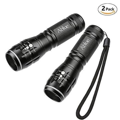 (2 Pack) Ablue LED Flashlight 180 Lm 3 Mode Zoomable with Fluorescent Ring - $6.99 + Free S/H over $25 (Free S/H over $25)