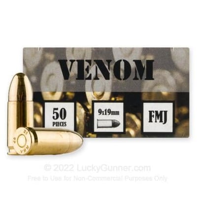 Venom 9mm 115 Grain FMJ 1000 Rounds - $299 