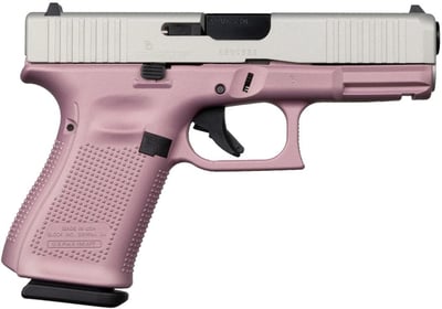 Glock 19 Gen 5 9mm Champagne Pink & Aluminum Silver 15 Round Capacity - $619 
