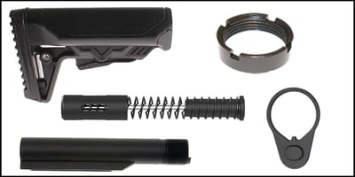 Stock + Buffer Tube Kit: Trinity Force SBA Silent Buffer H2 + Mil-Spec 6-Position Buffer Kit + Trinity Force Cobra MK2 Stock - Made in the USA - $51.99 