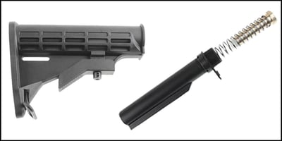 Stock + Buffer Tube Kit: AR-15/M16 Mil-Spec Buttstock + Mil-Spec 6-Position Buffer Kit - $27.99