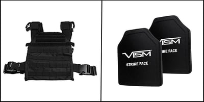 Body Armor Bundle: VISM Fast Plate Carrier + VISM Tactical Hard Ballistic Panel For Body Armor - Level III+, 2- Pack - $369.99 (FREE S/H over $120)