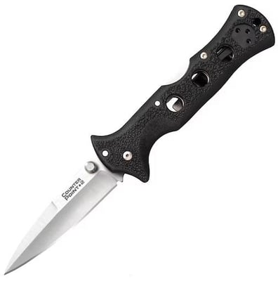 Cold Steel Counter Point II Pocket Knife 3" Spear Point AUS-8 Satin Blade Griv-Ex Handle Black - $22 (Free Shipping on $100+ Orders)