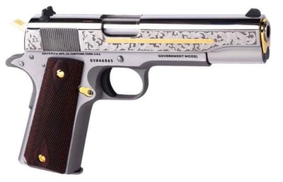 Colt 1911 Heritage Stainless Steel Engraved 38 Super 5" 7rd - $1651.99 