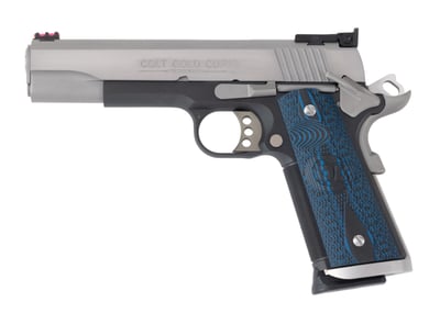 Colt Gold Cup Trophy .45 ACP 1911 Pistol, 5" Barrel, 8 Rounds, Fiber Optic Sights, Silver, Black - $1299.99 