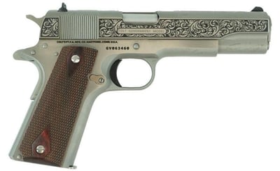 Colt 1911 Government 45 ACP Stainless Steel 5" Barrel Filigree Engraved O1911CSSFG - $1099 
