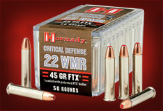 New from Hornady - 22 WMR 45 gr Critical Defense almost as effective as .380 JHP