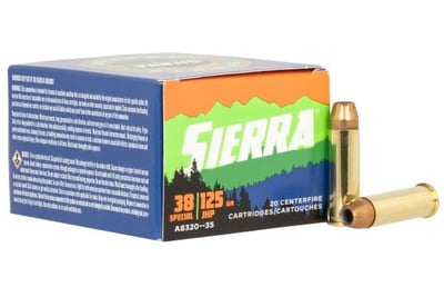 Sierra Outdoor Master .38 Special 125 gr JHP 20rds - $9.99 