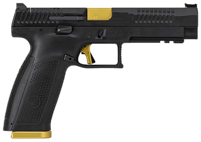 CZ P-10F Competition-Ready 9mm 5" 19rd Full Size Pistol, 3 Mags, Black / Gold - $699.95 