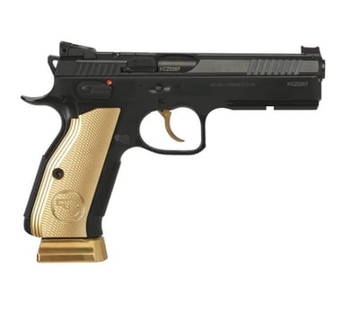 CZ Shadow 2 Gold Digger 9mm Luger Pistol 4.89" Barrel 19+1 Round Nitride Slide Gold Grip Black Frame - $1403.74 