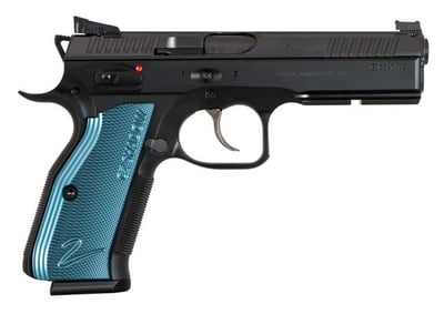 CZ Shadow 2 Pistol 9mm 4.8" Barrel 17 Rounds Black Nitride w/ Blue Grips - $1025.99 ($19.99 S/H on Firearms / $15.99 Flat Rate S/H on ammo)