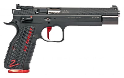 CZ Shadow 2 Target Limited 9mm 6" Barrel 17rd Pistol, Black / Red - $2239.95
