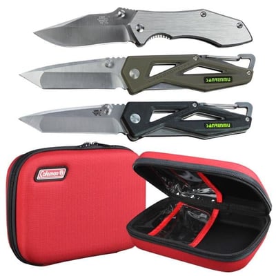 3-PACK: Sanrenmu Folding Pocket Knives With Coleman Travel Case - $25 Shipped w/code "FSSANCOLE" (Free S/H over $25)