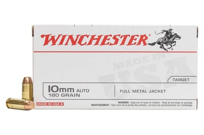 Winchester USA 10mm Auto 180 Grain FMJ 500 Rounds - $189.99