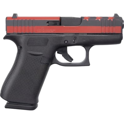 Glock 43X "Stars and Stripes" Black / Red 9mm 3.4" Barrel 10-Rounds - $484 (Free S/H on Firearms)