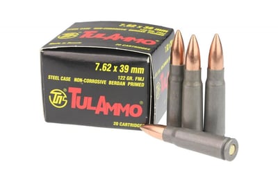 TulAmmo 7.62x39 Steel Case 122gr Full Metal Jacket Ammo - Box of 100 - $24.99