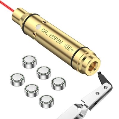 CVLIFE Bore Sight Laser 223 5.56mm/9mm with Chamber Extractor Tool and 6 Batteries with O-Rings - $10.79 w/code "RV2B7XM3" + 10% Prime discount + FREE Shipping