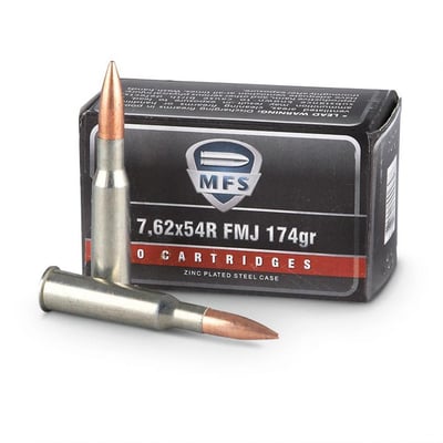 MFS 7.62x54R FMJ 174 Grain 500 Rounds - $224.19 (Buyer’s Club price shown - all club orders over $49 ship FREE)