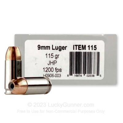9mm - 115 Grain JHP - Underwood - 20 Rounds - $11.99