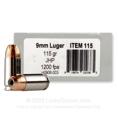 9mm - 115 Grain JHP - Underwood - 20 Rounds - $10 