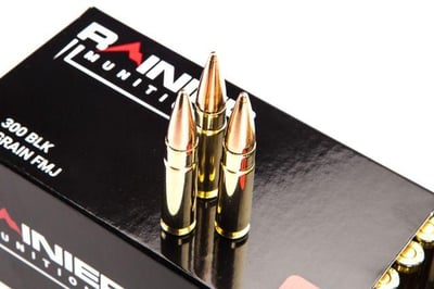 Rainier Munitions Factory New 300 BLK 147gr FMJ 50 Rd - $39.95