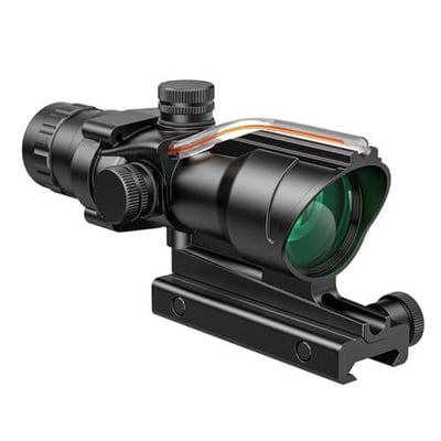 30% off MidTen 4x32 Prism Scope with Red Fiber Illuminated Reticle - Prism Optical Sight with Fiber Optic Chevron Reticle - Rifle Scope with Green Lens for Hunting w/code 7YHW4TDW - $44.79 + FREE Shipping