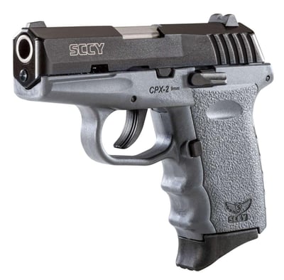 SCCY CPX-2 Carbon 9mm 3.10" 10+1 Black Nitride Stainless Steel Slide Gray Polymer Grip No Manual Safety - $179.37 
