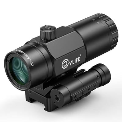 CVLIFE 3X Red Dot Magnifier with Flip to Side Mount, Focus Adjustment, Windage & Elevation Adjustable, for Picatinny Rail, 2.2 inches of Eye Relief, 36/38/40mm Height - $67.99 w/code "27ASJKC7" + 28% Prime discount + FREE Shipping