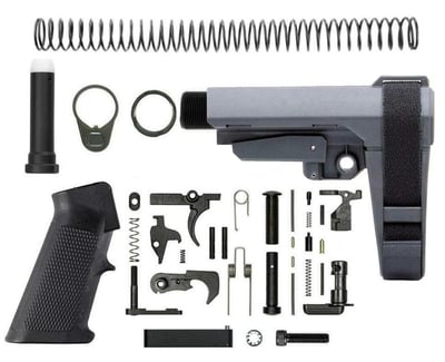 BN - SBA3 Pistol Lower Build Kit - Adjustable Pistol Brace - Gray - $107.84 