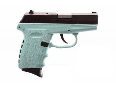 SCCY 9mm Poly Frame Blued Steel Slide on SCCY Aqua Blue DAO 10+1 w/ 2 Mags - $171.80