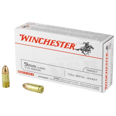 Winchester USA 9mm Ammo 115gr FMJ 50rds - $9.99 