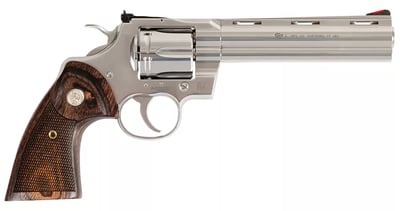 Colt Python, .357 Mag, 6" Barrel, 6 Round Cylinder, Stainless Steel, Walnut Target Grip, Revolver - $1299.88 + Free S/H 