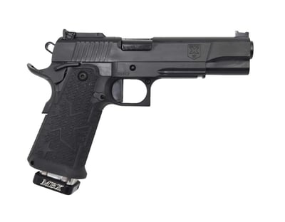 Accuracy X Gunfighter PRO 9mm Pistol, 5" Barrel, 17rd, Optic Ready, Carbon/Poly Grip, Flat Trigger, Black - $2975 