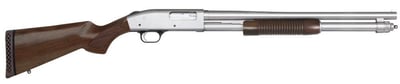 Mossberg 590 Persuader 12 Gauge 20" Barrel 8rd Pump Action Shotgun, Chrome / Walnut - $679
