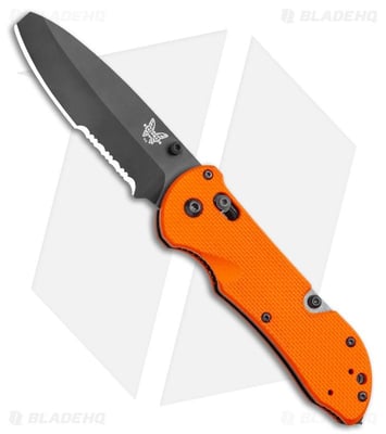 Benchmade Triage AXIS Lock Knife Orange G-10 (3.5" Black Serr) 916SBK-ORG - $182.75 (Free S/H over $99)