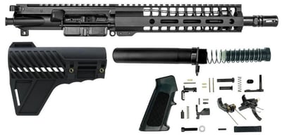 Pistol Build Kit - BG Complete 10.5" 5.56 Upper Receiver 9" M-LOK HG Pistol Brace & Buffer Tube Kit BN LPK - $239.96 after code "BKIT20" 