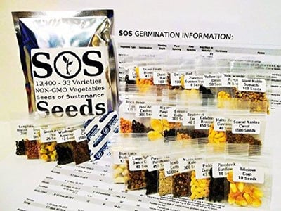 13,300+ Vegetable Seeds NON-GMO 33 Pack Variety - $16.29