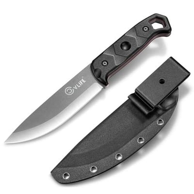 CVLIFE Full Tang Fixed Blade Knife with Sheath D2 Steel with Nylon Fiberglass Handle Black - $20.99 w/code "KL83S2TT" + FREE Shipping
