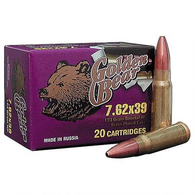 Golden Bear 7.62x39 123-grain HP Ammo, 20 rounds - $6.17 (Buyer’s Club price shown - all club orders over $49 ship FREE)