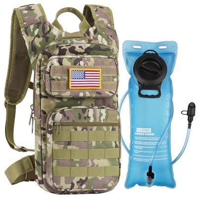 40% off GENILU Tactical Hydration Backpack with 3L Water Bladder, Lightweight Molle Water Backpack Daypack for Men Women w/code 7RP5DEM9 - $23.99 + FREE Shipping