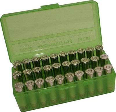 MTM 50 Round Flip-Top Ammo Box 38/357 Cal (Clear Green) - $2.49 + FREE Shipping