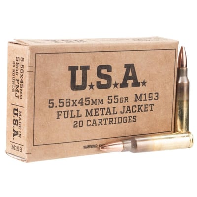 Winchester M193 5.56mm NATO 55gr FMJ 20 Rounds - $9.99  (Free S/H over $49)
