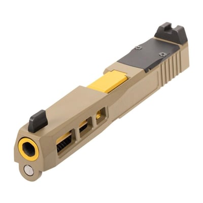 PSA Dagger Compact SW1 Doctor Cut Slide W/Gold (TiN) Barrel, Flat Dark Earth - $184.99