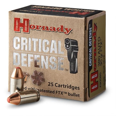 Hornady Critical Defense 9mm 115 Gr 25 rounds FTX - $19.75 (Buyer’s Club price shown - all club orders over $49 ship FREE)