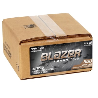 CCI Blazer Brass 9mm Luger Ammo 115 Grain FMJ Loose Pack - $127.50 (FREE Shipping on Firearms and Bulk Ammo)