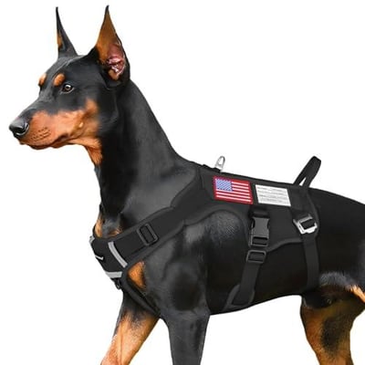 FAYOGOO Tactical Dog Harness for Large Medium Breed - Mesh Breathable Dog Harness Escape Proof with Handle - No Pull Military Service Dog Vest with Removable Patches for Walking,Training,Hiking - $12.99 + FREE Shipping