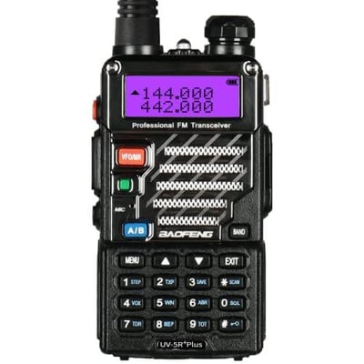 BAOFENG UV-5R+ Plus Two Way Radio, Long Range, Rechargeable with Earpiece, 144-148 420-450MHz, Qualette Series, Black - $18.39 + FREE Shipping